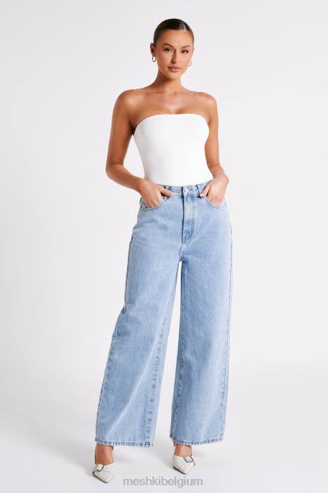 raven wijde jeans Meshki middenblauwe wassing N4JN1243 kleding