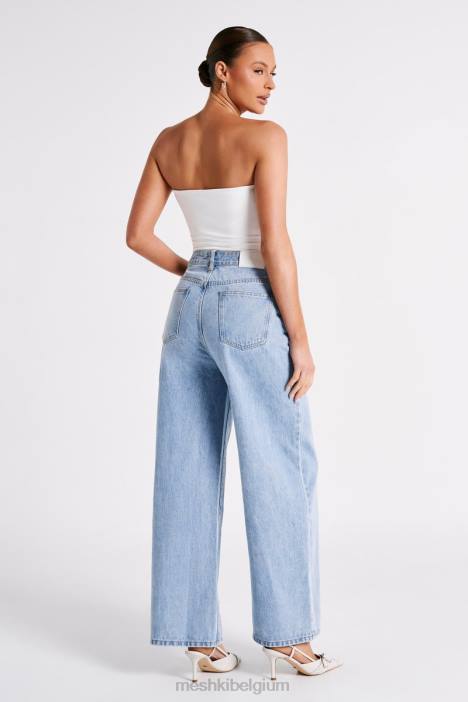 raven wijde jeans Meshki middenblauwe wassing N4JN1243 kleding