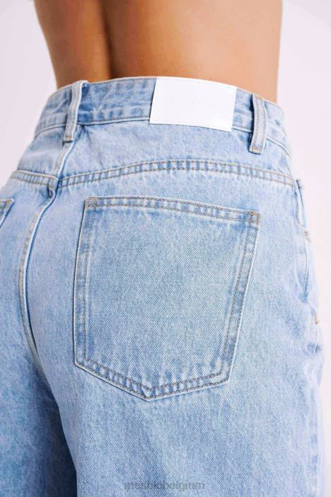 raven wijde jeans Meshki middenblauwe wassing N4JN1243 kleding