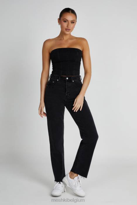 tina mama jean Meshki zwart gewassen N4JN1319 kleding