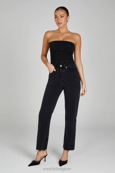 tina mama jean Meshki zwart gewassen N4JN1319 kleding