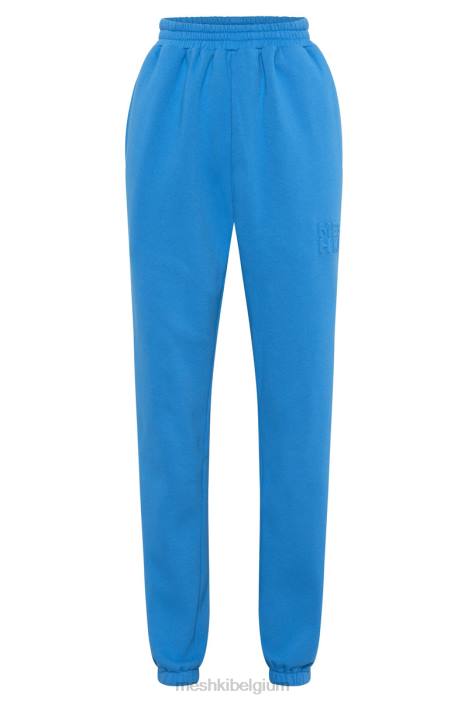 Emery fleeceback-joggingbroek met reliëf Meshki blauw N4JN1604 kleding