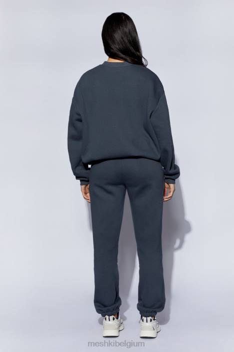 Emery fleeceback-joggingbroek met reliëf Meshki houtskool N4JN1479 kleding