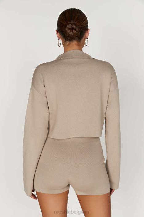 Orla gebreide korte broek Meshki taupe N4JN1409 kleding