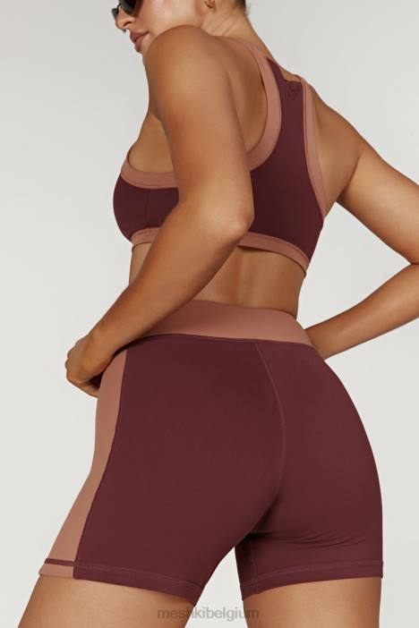 Taleah tweekleurige short Meshki mahonie/bruin N4JN1467 kleding