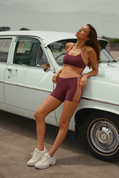 Taleah tweekleurige short Meshki mahonie/bruin N4JN1467 kleding