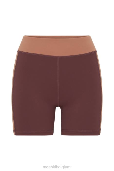 Taleah tweekleurige short Meshki mahonie/bruin N4JN1467 kleding