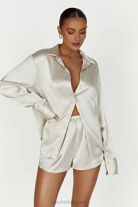 meera satijnen korte broek Meshki ivoor N4JN1304 kleding