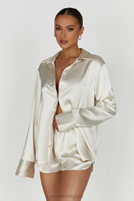 meera satijnen korte broek Meshki ivoor N4JN1304 kleding