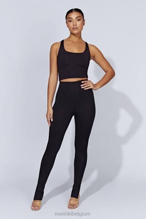 Michelle legging met zijsplit Meshki zwart N4JN1585 kleding
