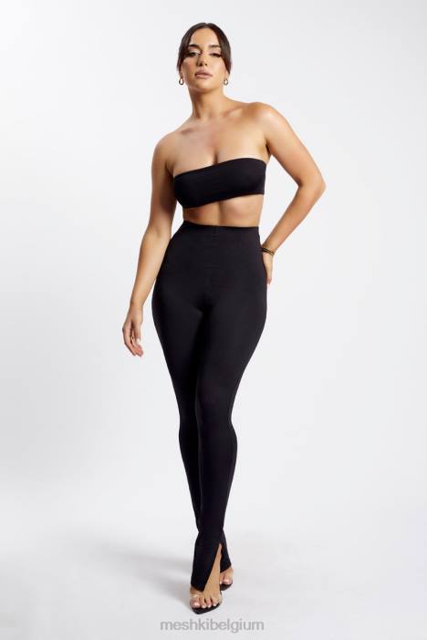 Michelle legging met zijsplit Meshki zwart N4JN1585 kleding