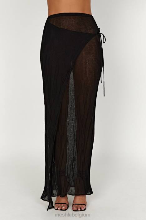 Akari gebreide maxirok Meshki zwart N4JN1305 kleding