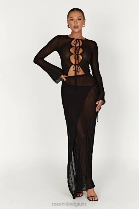 Akari gebreide maxirok Meshki zwart N4JN1305 kleding