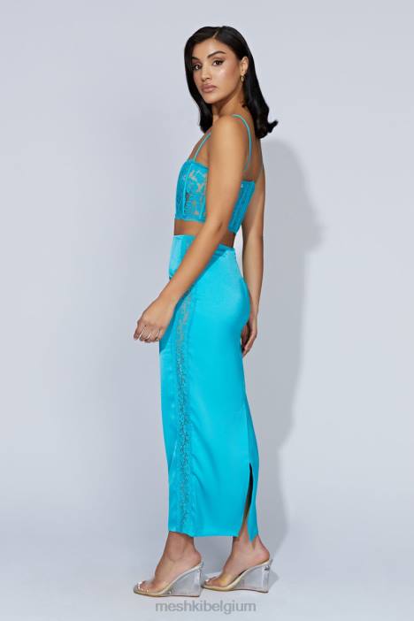 Bellamy kanten maxirok Meshki aquamarijn N4JN1540 kleding