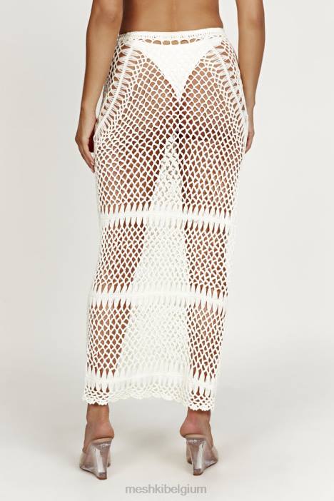Bonnie gehaakte maxirok Meshki wit N4JN1439 kleding