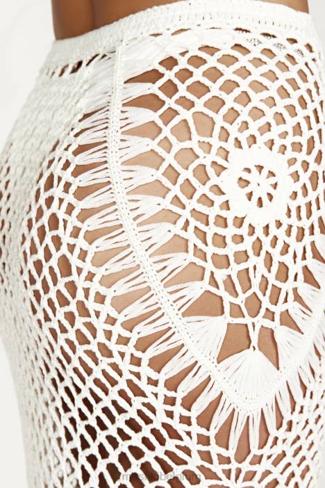 Bonnie gehaakte maxirok Meshki wit N4JN1439 kleding
