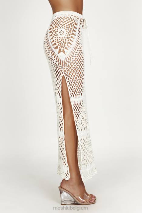 Bonnie gehaakte maxirok Meshki wit N4JN1439 kleding