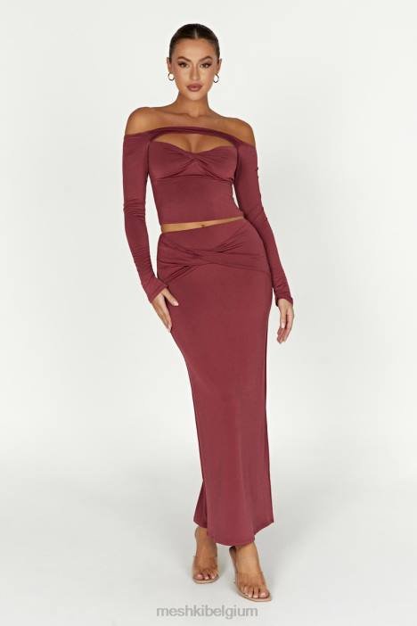 Ceri maxi-draairok Meshki wijn N4JN1354 kleding