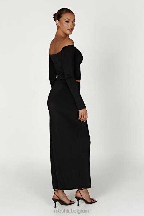 Ceri maxi-draairok Meshki zwart N4JN1353 kleding