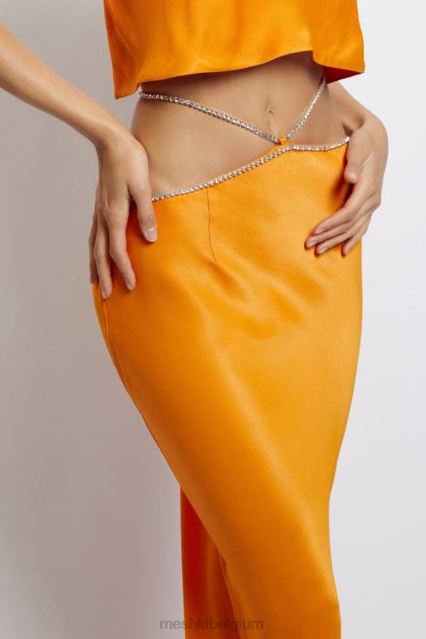 Dayana maxirok met diamanten Meshki mandarijn- N4JN1384 kleding