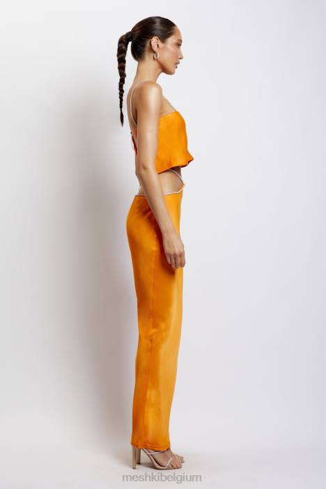 Dayana maxirok met diamanten Meshki mandarijn- N4JN1384 kleding