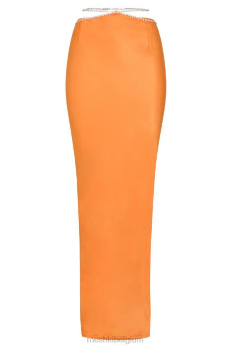 Dayana maxirok met diamanten Meshki mandarijn- N4JN1384 kleding