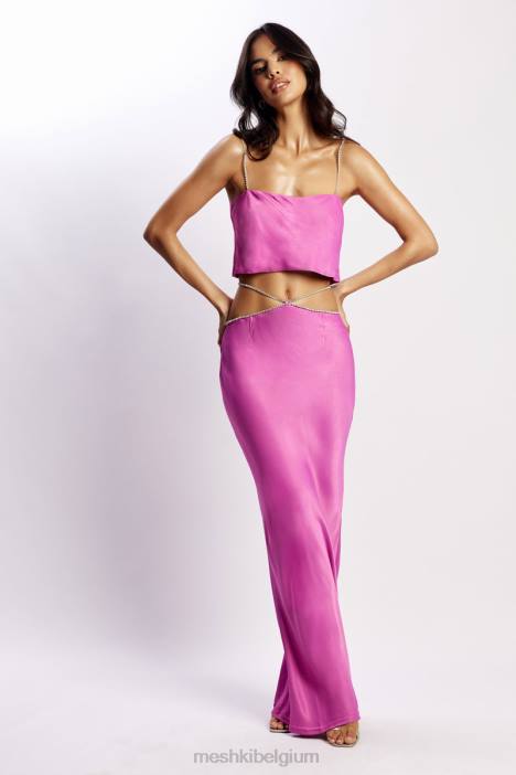 Dayana maxirok met diamanten Meshki paars N4JN1546 kleding