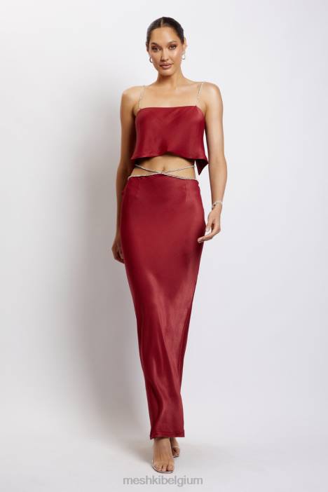 Dayana maxirok met diamanten Meshki wijn N4JN1383 kleding