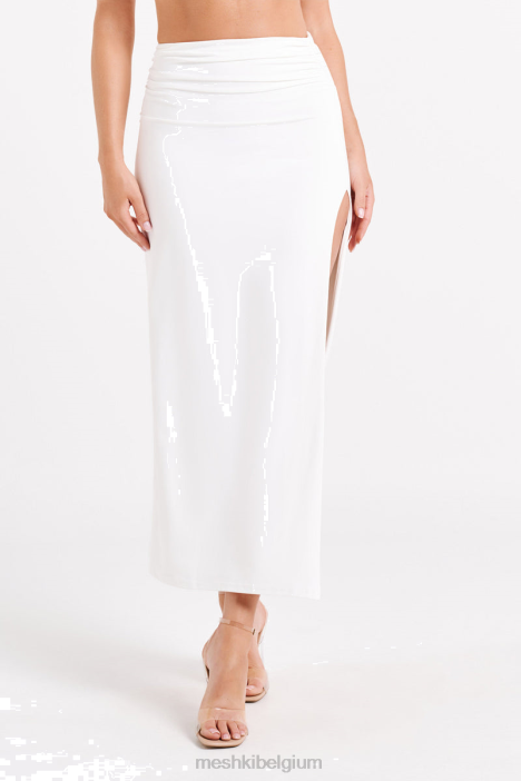 Emma maxirok van gerecycled nylon Meshki wit N4JN1246 kleding