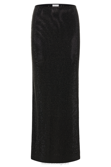 Erika maxirok met diamanten Meshki zwart N4JN1314 kleding