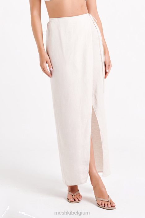 Fatima linnen wikkel maxirok Meshki natuurlijk N4JN1234 kleding