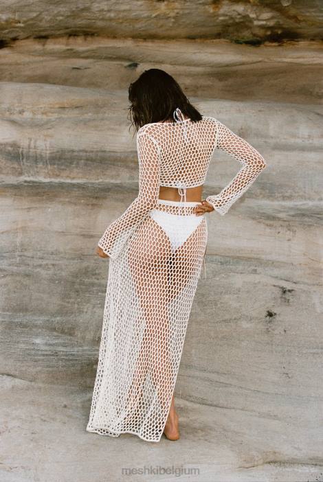 Hallie gehaakte maxirok met striksluiting Meshki wit N4JN1537 kleding