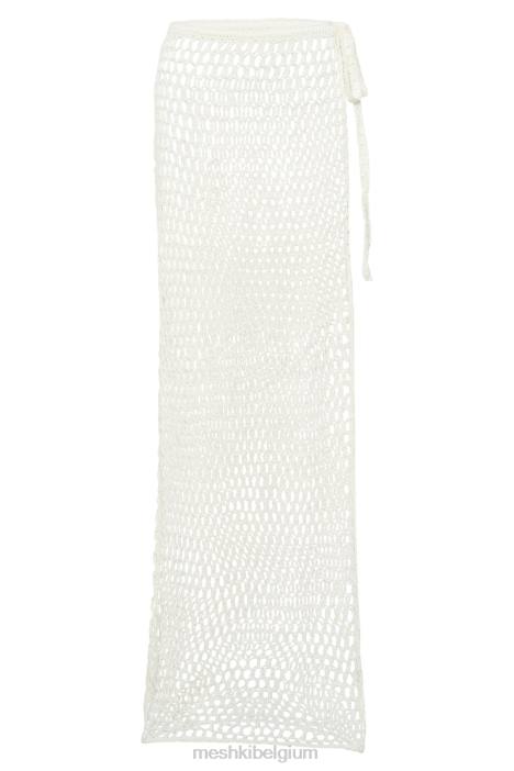 Hallie gehaakte maxirok met striksluiting Meshki wit N4JN1537 kleding