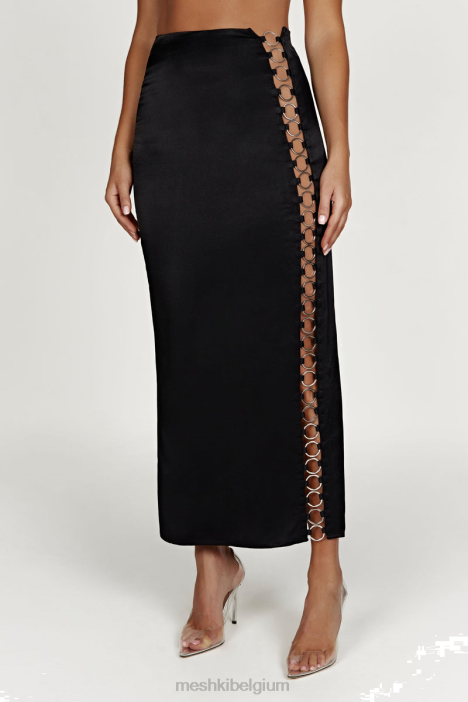 Jaida ring maxi rok Meshki zwart N4JN1596 kleding