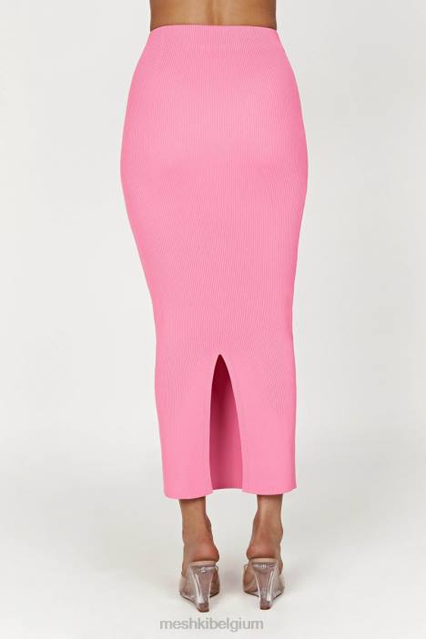 Kaesha split maxi gebreide rok Meshki kauwgom roze N4JN1417 kleding