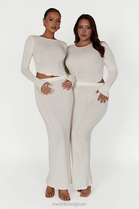 Maribelle gebreide maxirok Meshki wit N4JN1343 kleding