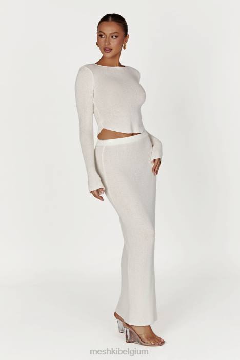 Maribelle gebreide maxirok Meshki wit N4JN1343 kleding
