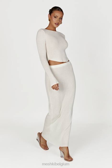 Maribelle gebreide maxirok Meshki wit N4JN1343 kleding