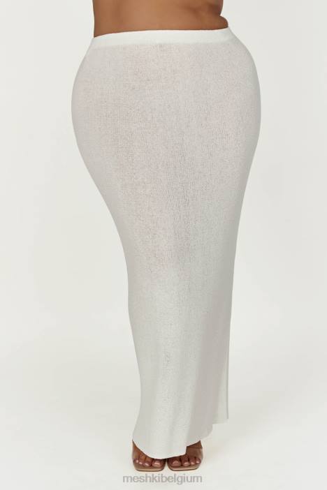 Maribelle gebreide maxirok Meshki wit N4JN1343 kleding