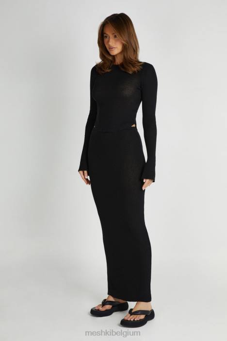 Maribelle gebreide maxirok Meshki zwart N4JN1288 kleding