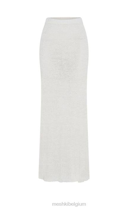 Mary gebreide maxirok Meshki wit N4JN1361 kleding