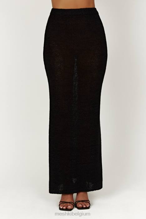 Mary gebreide maxirok Meshki zwart N4JN1360 kleding