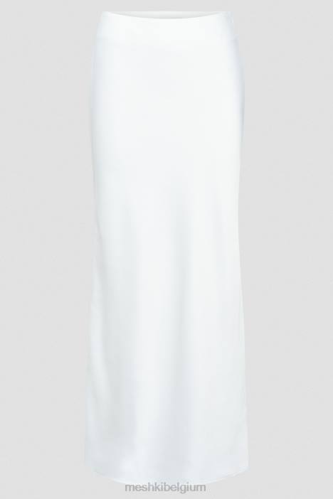 Missy maxi satijnen rok Meshki wit N4JN1265 kleding