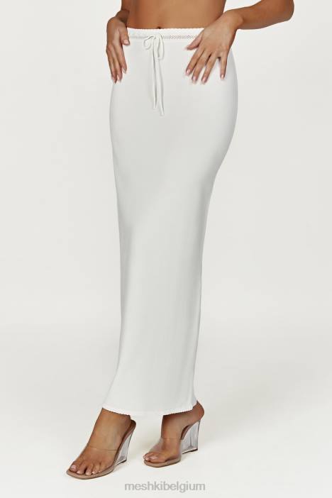 Penelope pointelle gebreide maxirok Meshki wit N4JN1425 kleding