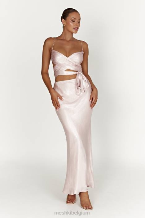 Raine satijnen maxirok Meshki roze blos N4JN1433 kleding