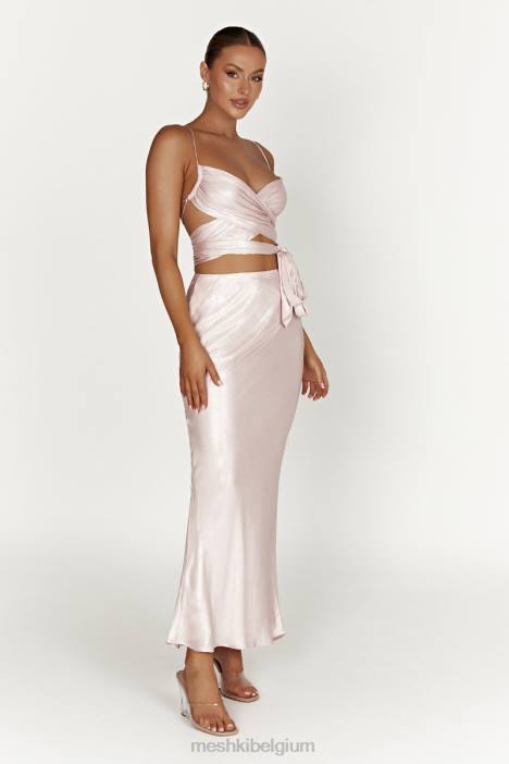 Raine satijnen maxirok Meshki roze blos N4JN1433 kleding