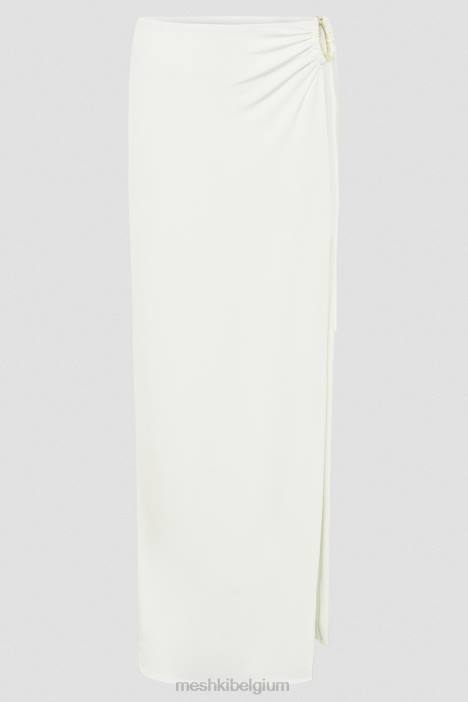 Suri slinky maxirok met hardware Meshki wit N4JN1255 kleding