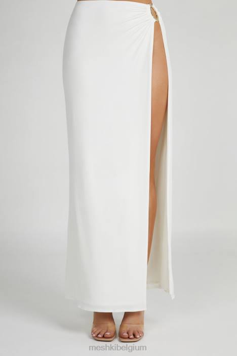 Suri slinky maxirok met hardware Meshki wit N4JN1255 kleding