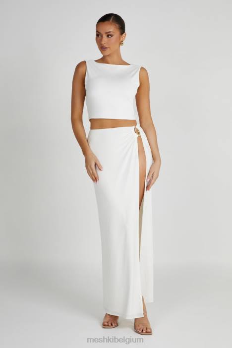 Suri slinky maxirok met hardware Meshki wit N4JN1255 kleding