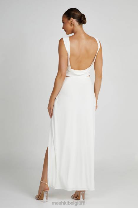 Suri slinky maxirok met hardware Meshki wit N4JN1255 kleding